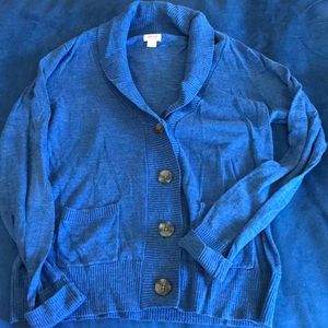 Women's Cozy Knit Button Down Cardigan Blue M L